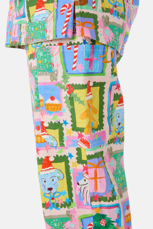 Princess Highway - Holiday Pups Scrub Set - pink