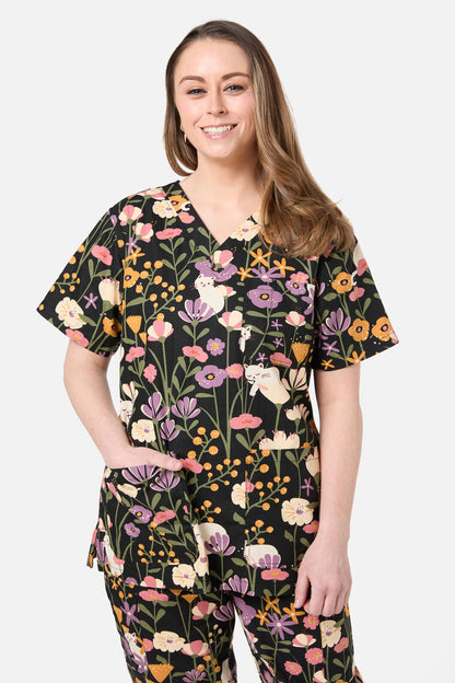 Princess Highway - Zoe Cat scrub set - black