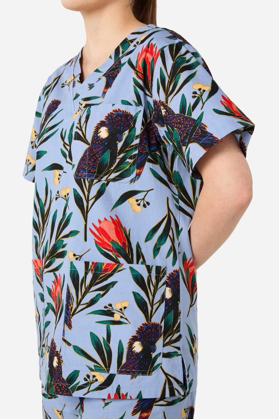 Princess Highway - Cockatoo & Protea scrub set - blue