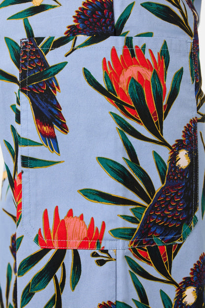 Princess Highway - Cockatoo & Protea scrub set - blue