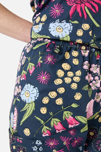 Princess Highway - Native Bouquet scrub set - navy