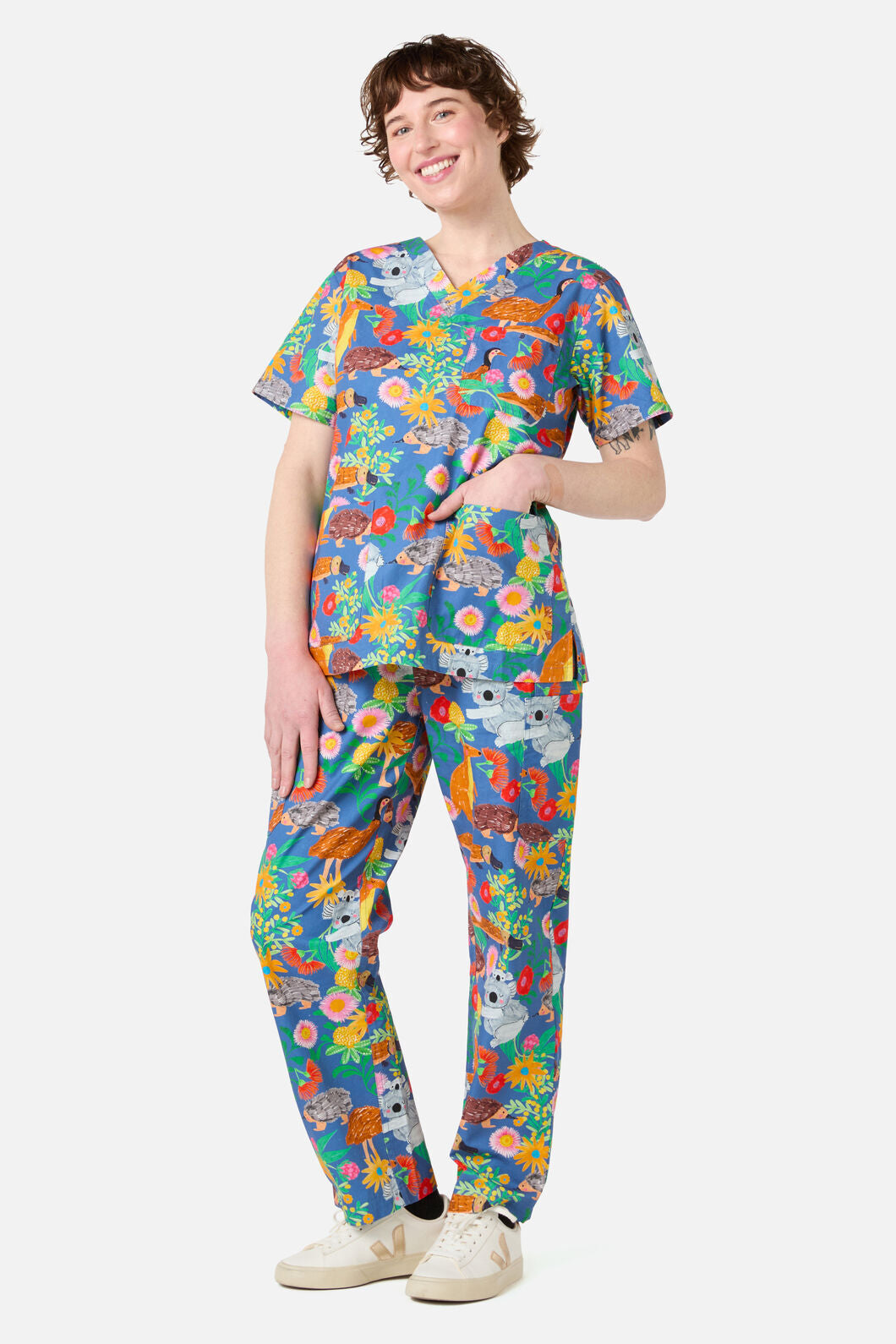 Princess Highway - Bush Tapestry scrub set - blue