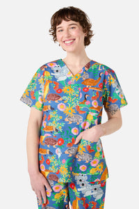 Princess Highway - Bush Tapestry scrub set - blue