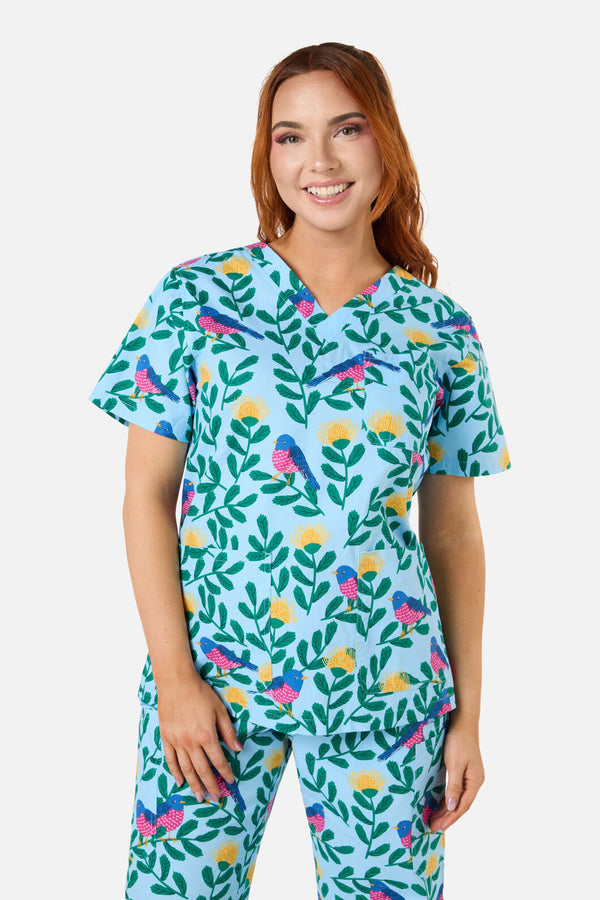 Princess Highway - PINK ROBIN SCRUB SET - blue