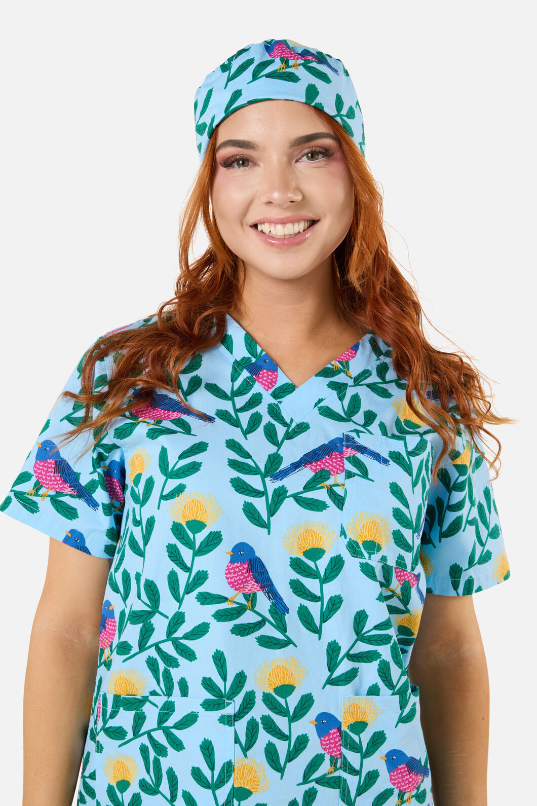 Princess Highway - PINK ROBIN SCRUB HAT - blue