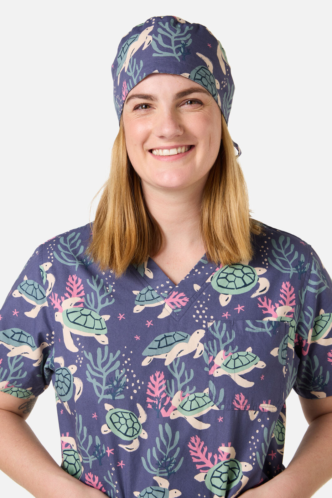 Princess Highway - SEA TURTLE SCRUB HAT - blue