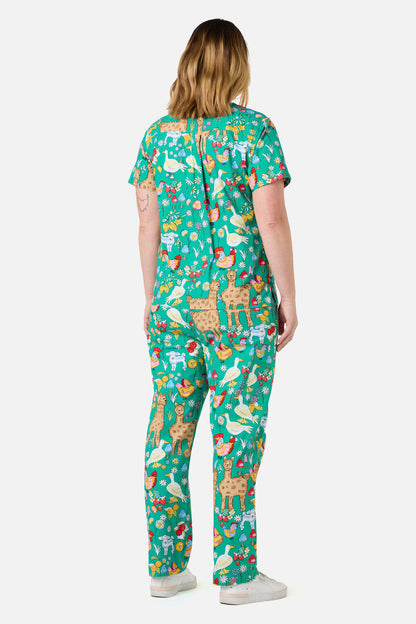 Princess Highway - FARM ANIMALS SCRUB SET - green