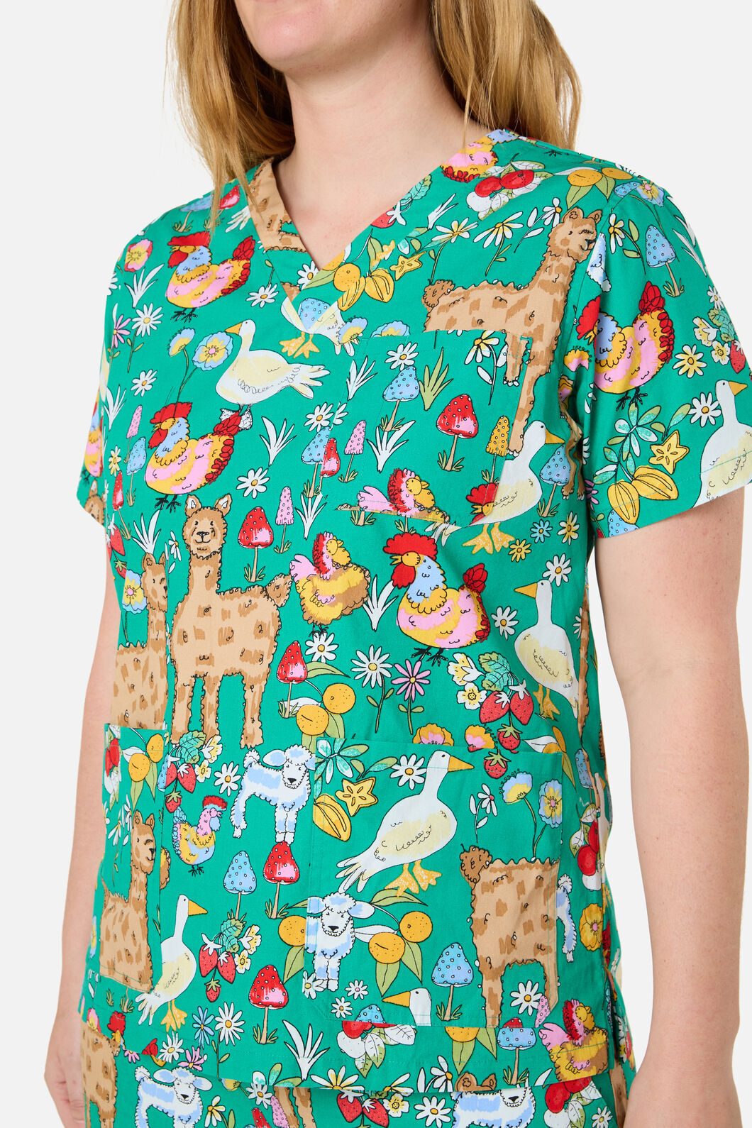 Princess Highway - FARM ANIMALS SCRUB SET - green