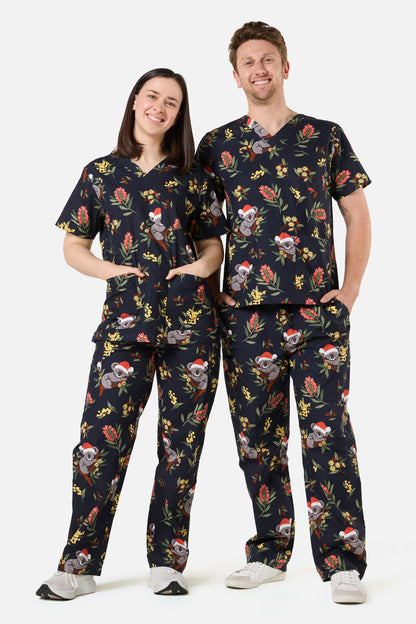 Princess Highway - CHRISTMAS KOALA NAVY SCRUB SET - navy