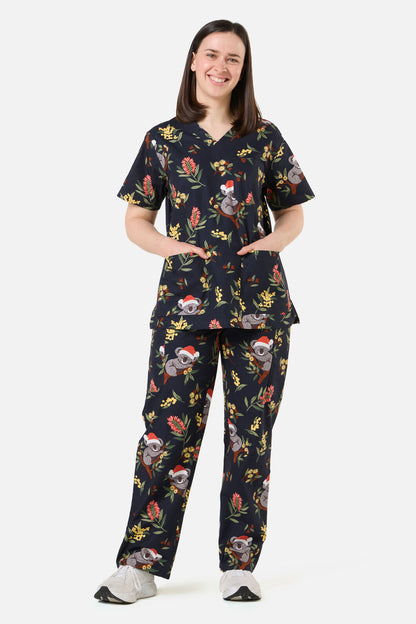 Princess Highway - CHRISTMAS KOALA NAVY SCRUB SET - navy