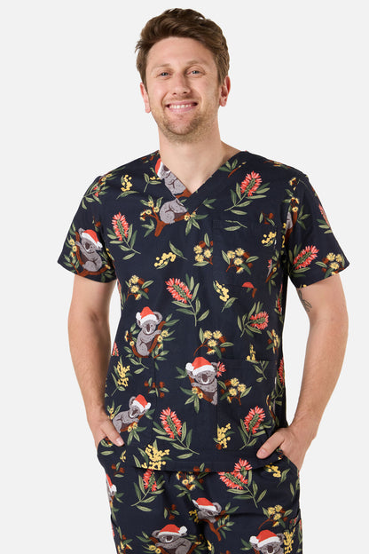 Princess Highway - CHRISTMAS KOALA NAVY SCRUB SET - navy
