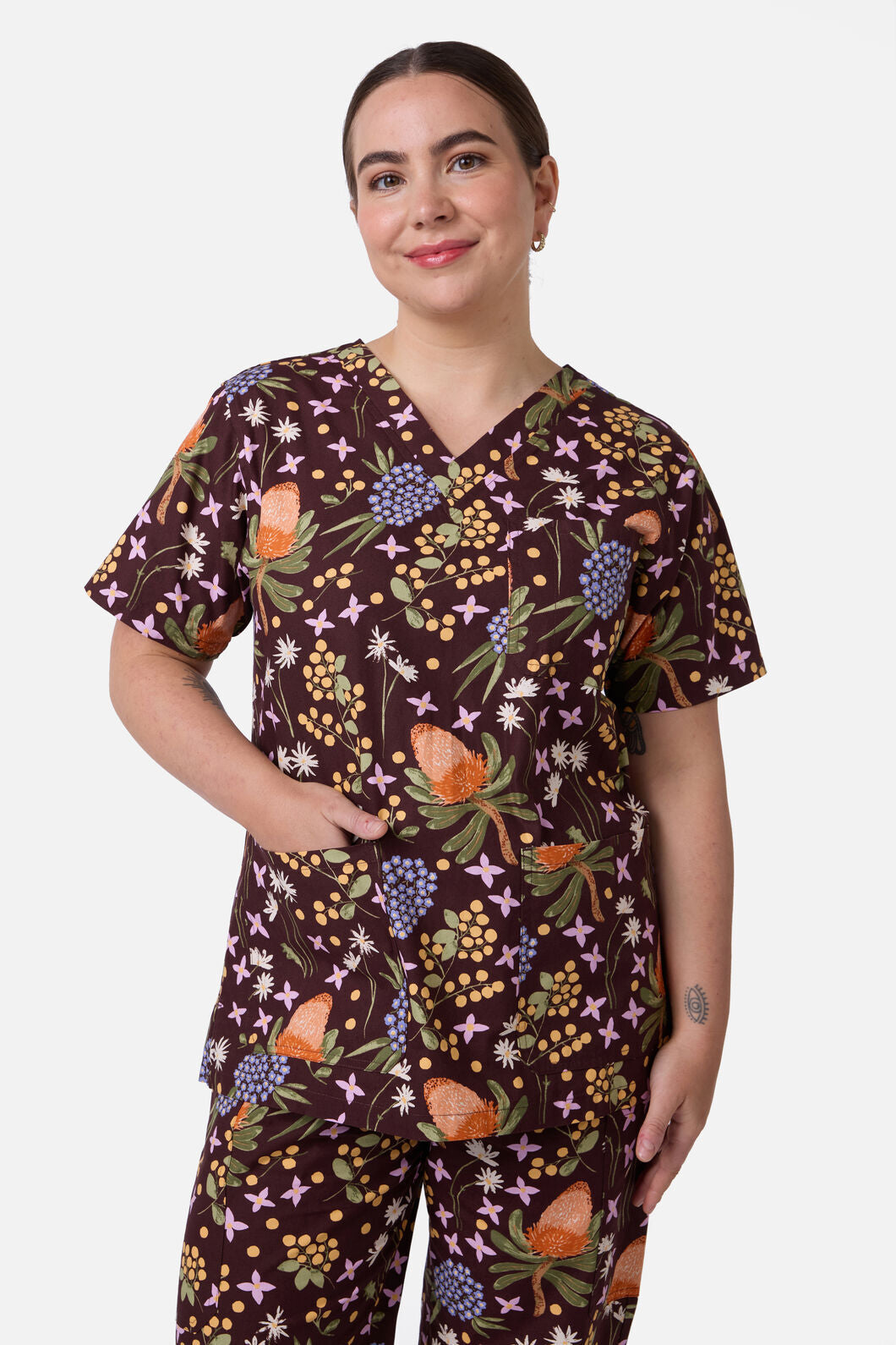 Princess Highway - BANKSIA BOUQUET SCRUB SET - chocolate