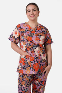 Princess Highway - SUNNY FLORAL SCRUB SET - navy