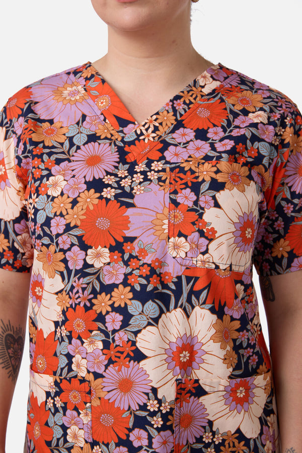 Princess Highway - SUNNY FLORAL SCRUB SET - navy
