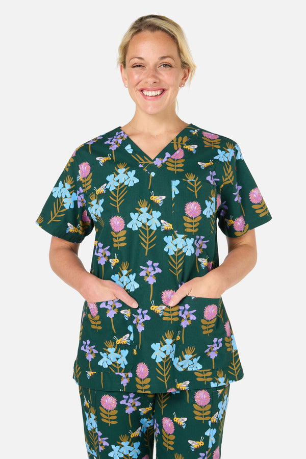 Princess Highway - Blue Banded Bee scrub set - green
