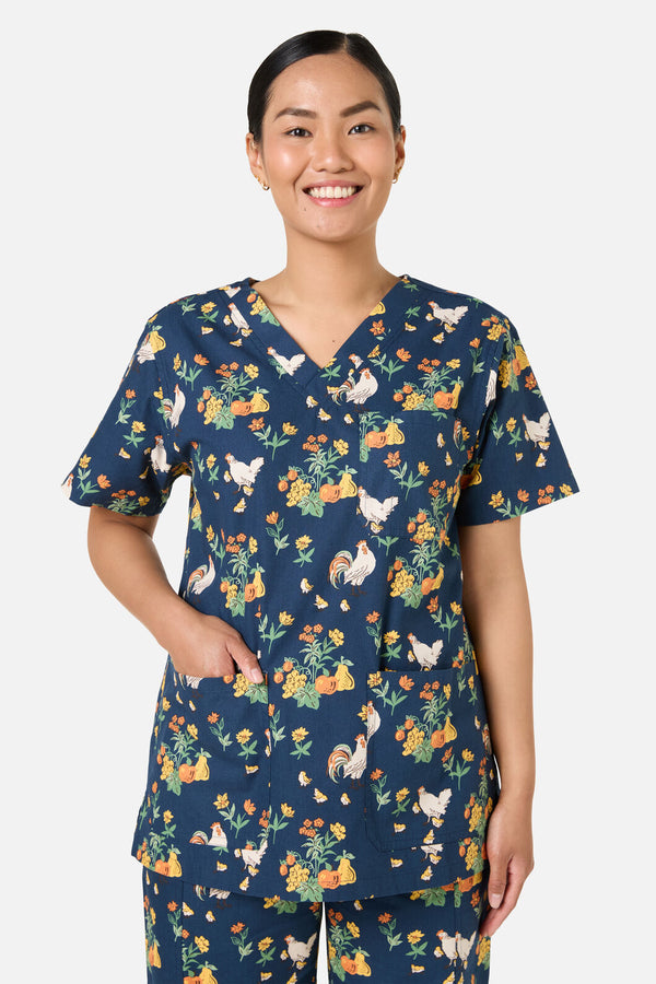 Princess Highway - Chickens Scrub Set - navy