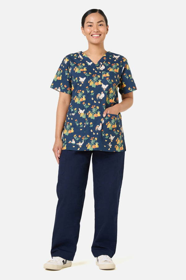 Princess Highway - Chickens Scrub Top &Bottom Set - navy