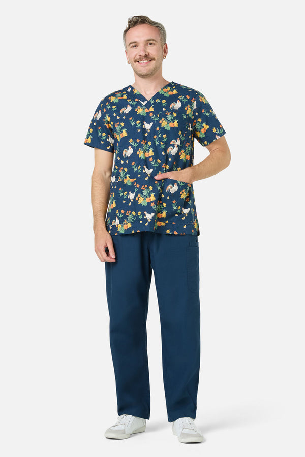 Princess Highway - Chickens Scrub Top &Bottom Set - navy