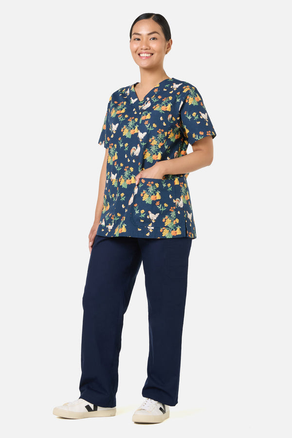 Princess Highway - Chickens Scrub Top &Bottom Set - navy