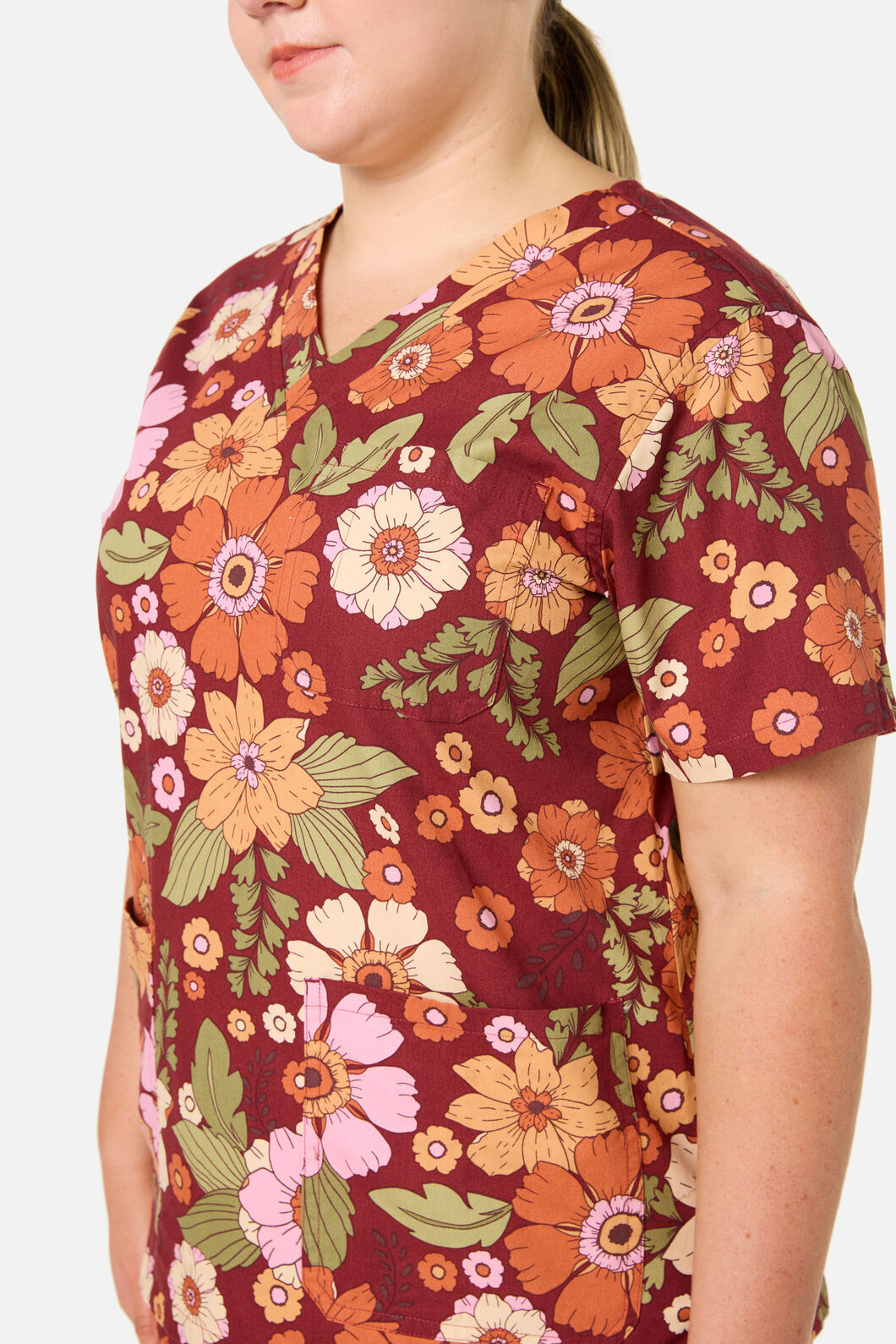 Princess Highway - Brandy Floral Scrub Set - rust