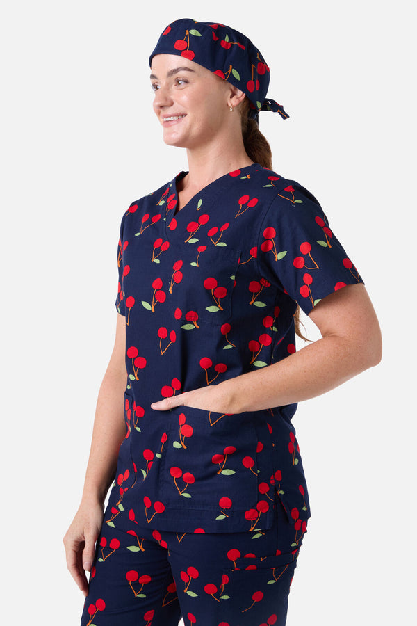 Princess Highway - Sweet Cherry Scrub Hat - navy