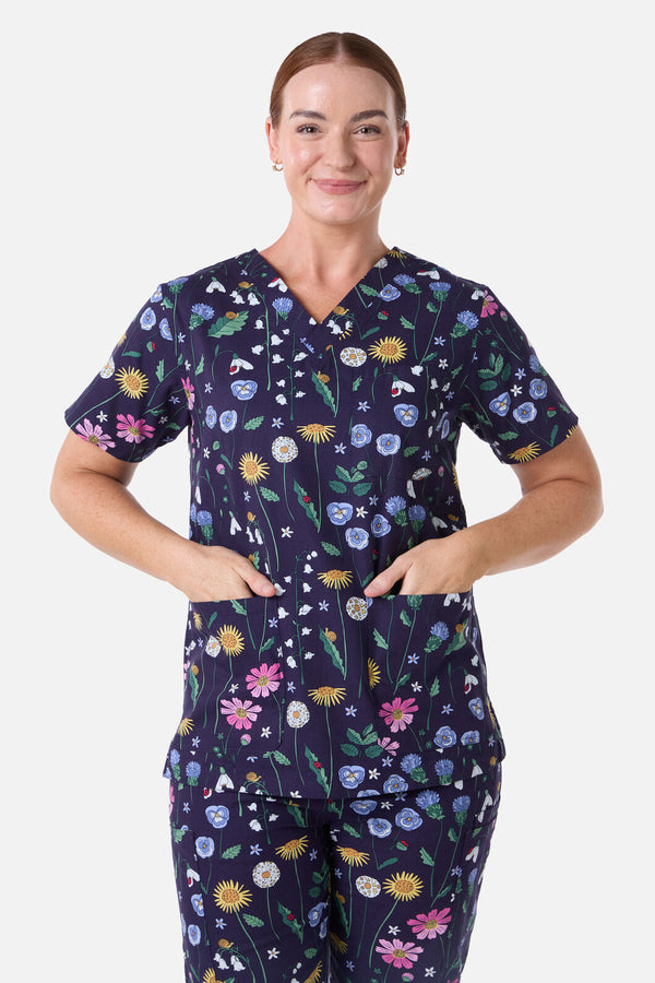 Princess Highway - Spring Garden Scrub Set - indigo