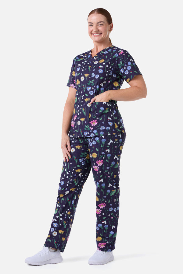 Princess Highway - Spring Garden Scrub Set - indigo
