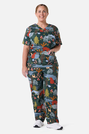 Princess Highway - Woodland Bear scrub set - green