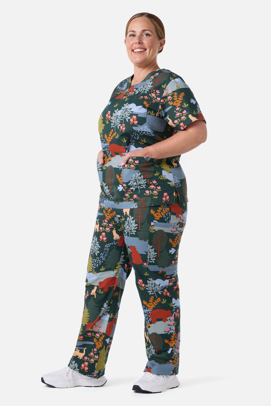 Princess Highway - Woodland Bear Scrub Set - green