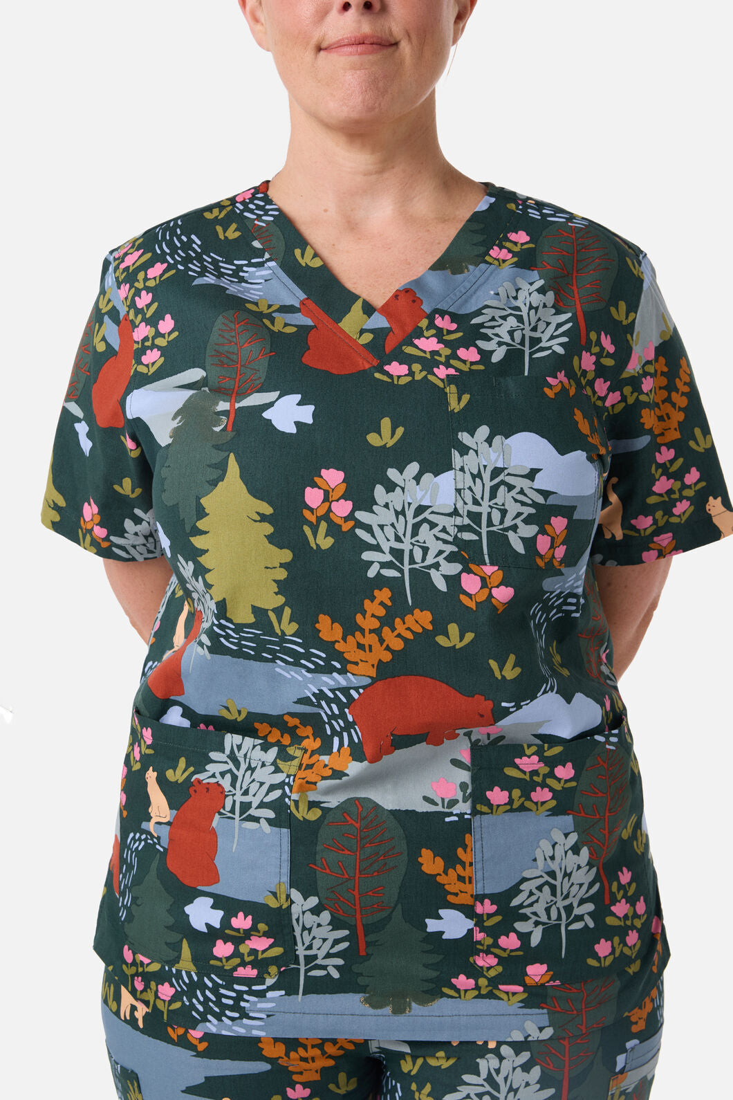 Princess Highway - Woodland Bear Scrub Set - green