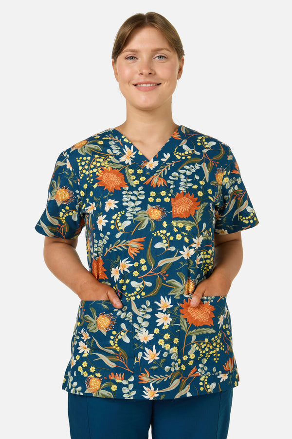 Princess Highway - Opal Native Top & Pant Scrub Set - teal