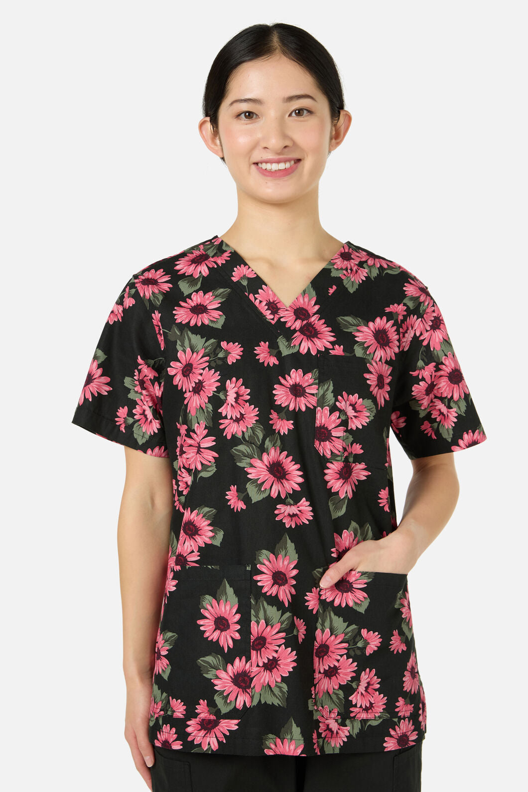 Princess Highway - Winter Daisy Top & Pant scrub set - green