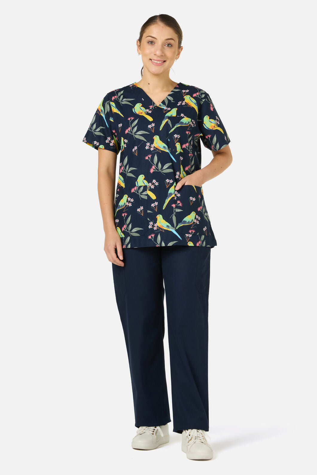 Princess Highway - Parrot Top & Pant scrub set - navy