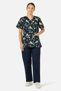 Princess Highway - Parrot Top & Pant scrub set - navy