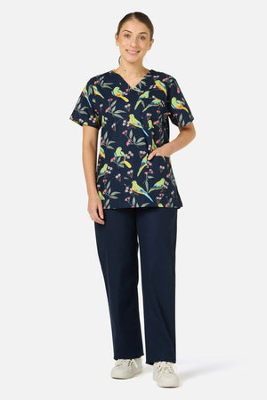 Princess Highway - Parrot Top & Pant scrub set - navy