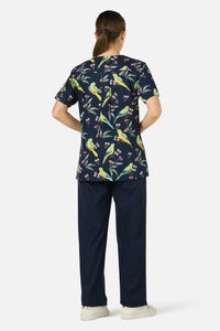 Princess Highway - Parrot Top & Pant scrub set - navy