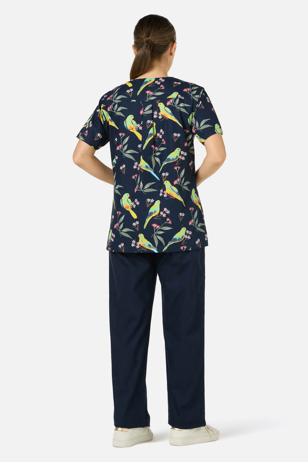 Princess Highway - Parrot Top & Pant scrub set - navy