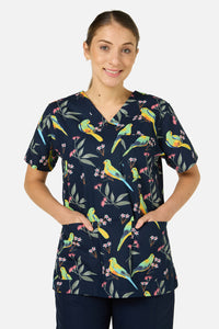 Princess Highway - Parrot Top & Pant scrub set - navy