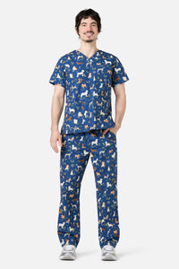 Princess Highway - Cute Dogs Scrub Set - navy