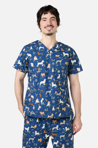Princess Highway - Cute Dogs Scrub Set - navy