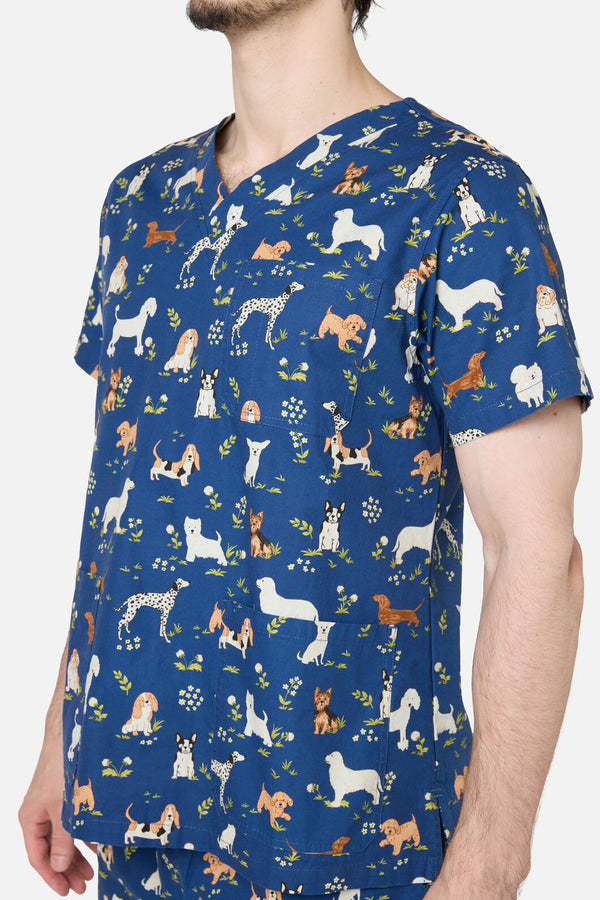 Princess Highway - Cute Dogs Scrub Set - navy