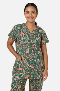 Princess Highway - Giraffe Scrub Set - green