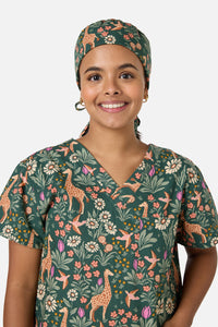 Princess Highway - Giraffe Scrub Hat - green