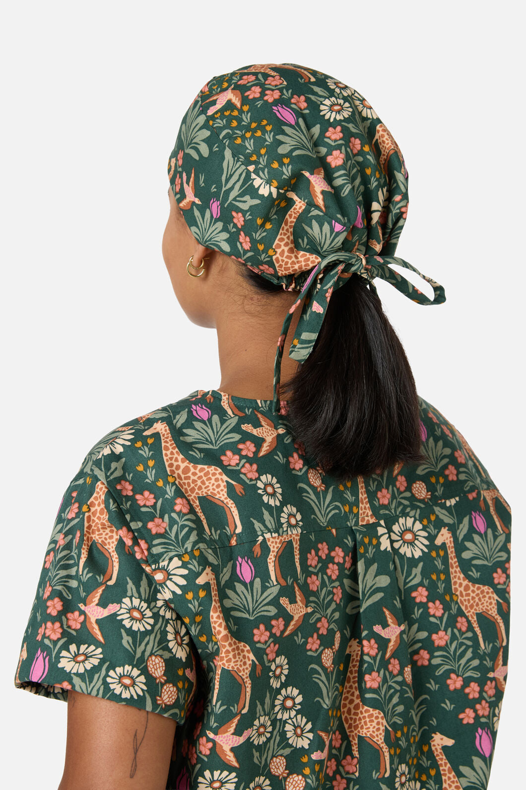 Princess Highway - Giraffe Scrub Hat - green