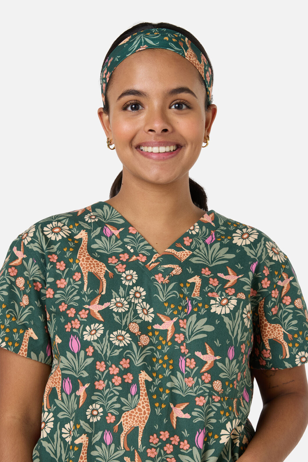 Princess Highway - Giraffe scrub headband - green