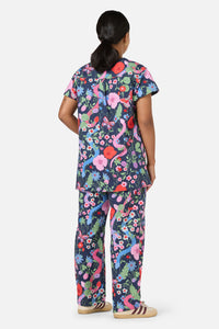 Princess Highway - Snakes & Flora Scrub Set - navy