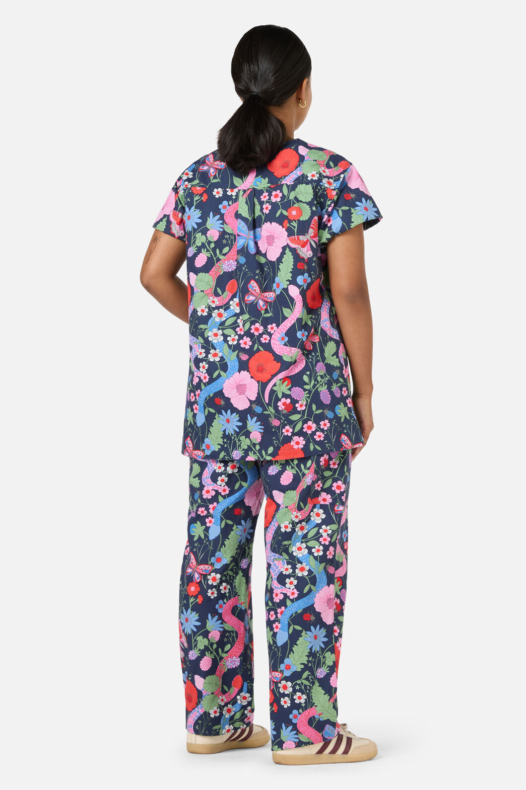 Princess Highway - Snakes & Flora Scrub Set - navy