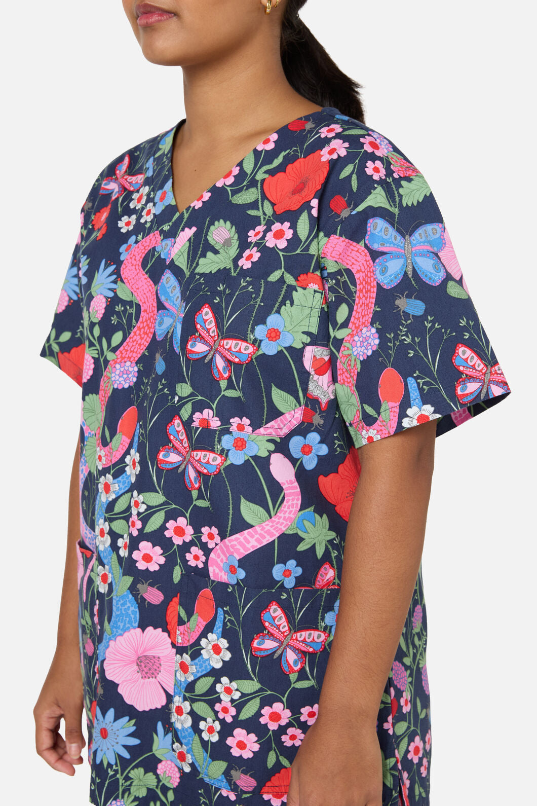 Princess Highway - Snakes & Flora Scrub Set - navy