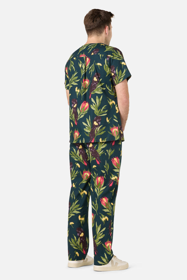 Princess Highway - Cockatoo & Protea Scrub Set - teal