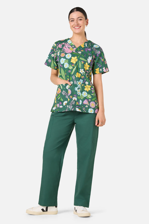 Princess Highway - Magical Garden Top&Pant scrubs - green